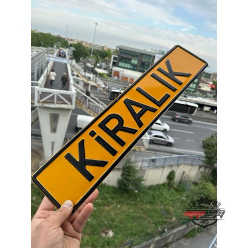 Appcity Kiralık Yazılı Sarı Dekor Plaka, Yazi Dekor Plaka, Isme Özel Plaka, Galeri Plakası